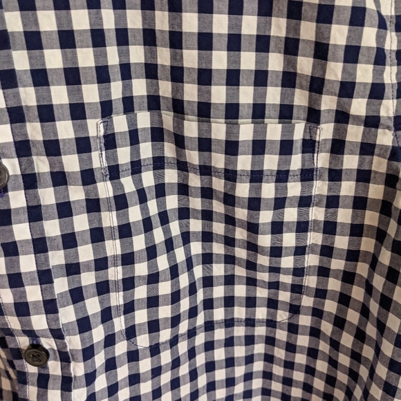 Club Monaco Men's Slim S Blue Check Button Down - Picture 4 of 7